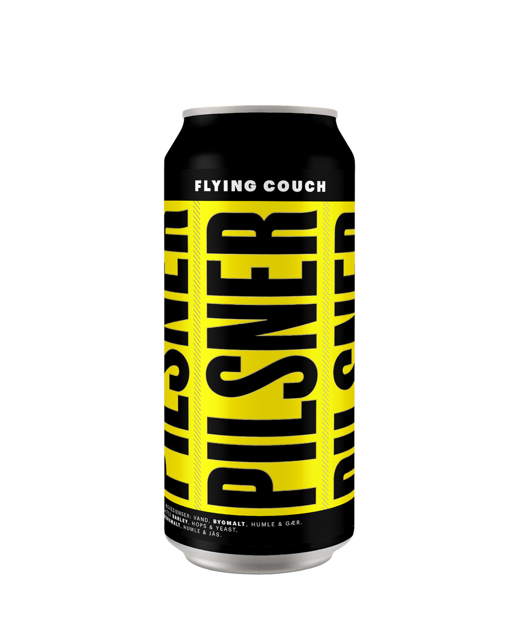 Pilsner er en german style pilsner fra Flying Couch i 44cl dåse.