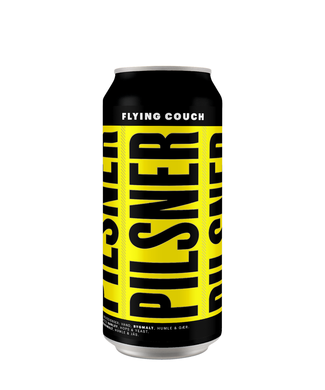 Pilsner er en german style pilsner fra Flying Couch i 44cl dåse.