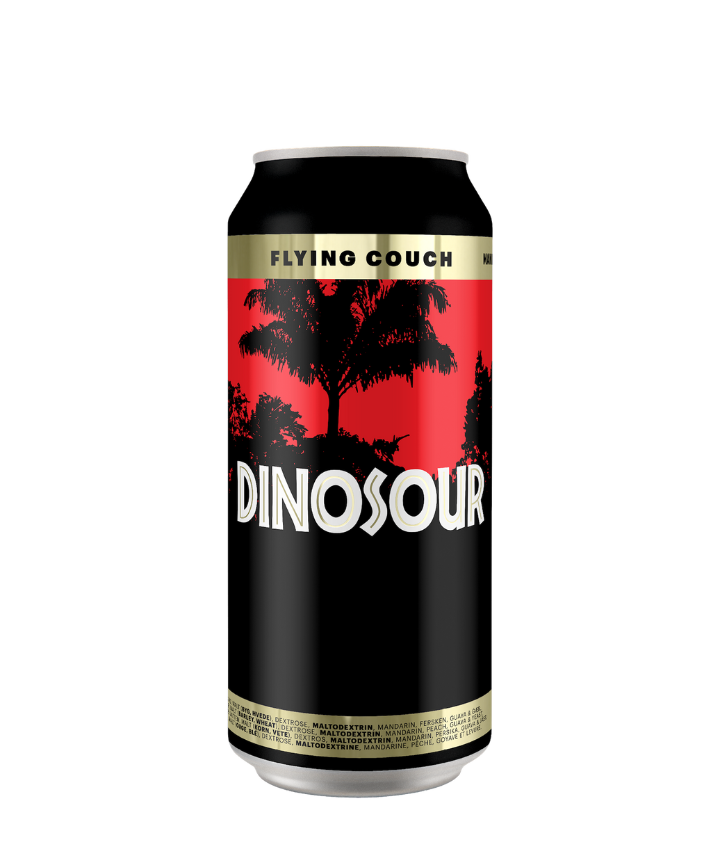 Dinosour er en frugtig Sour med mandarin, fersken og guava – craft beer fra Flying Couch i 44cl dåse.