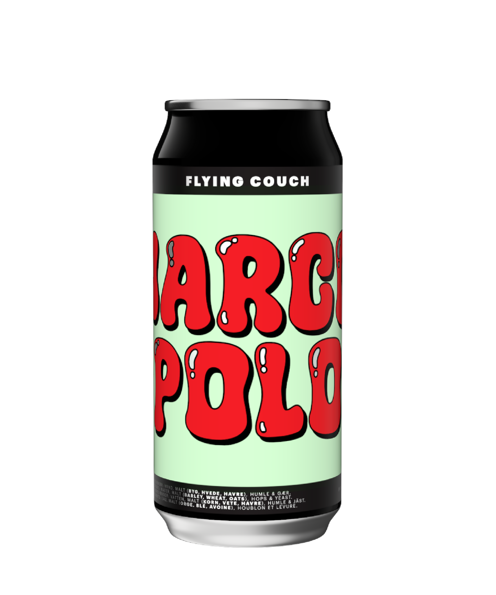 Narco Polo er en hazy Double New England IPA med Rakau, Motueka, Nelson Sauvin og Riwaka Subzero Hop Kief – craft beer fra Flying Couch i 44cl dåse.