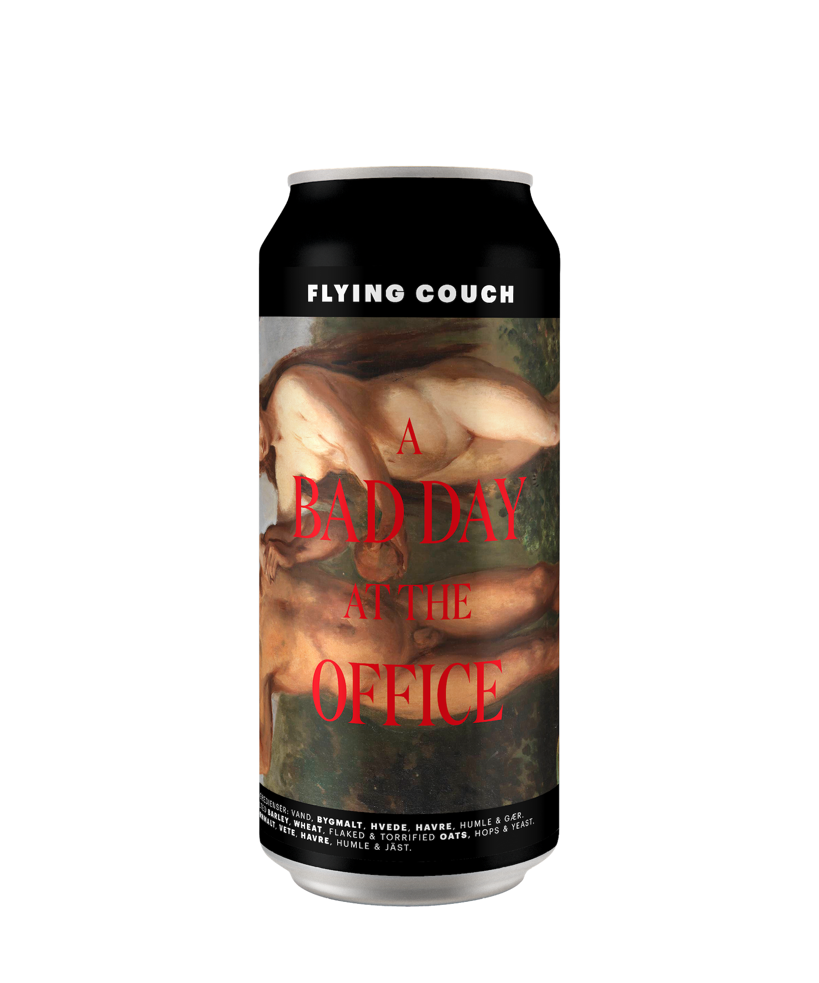 A Bad Day At The Office er en fed og saftig New England IPA brygget med Motueka, Nelson Sauvin & Nelson Sauvin Cold Pressed Hop Juice - craft beer fra Flying Couch i 44cl dåse.