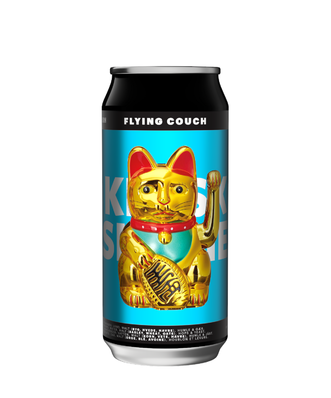 Kiosk Bashkherh er en frugtig og let hazy New England IPA – craft beer fra Flying Couch i 44cl dåse.