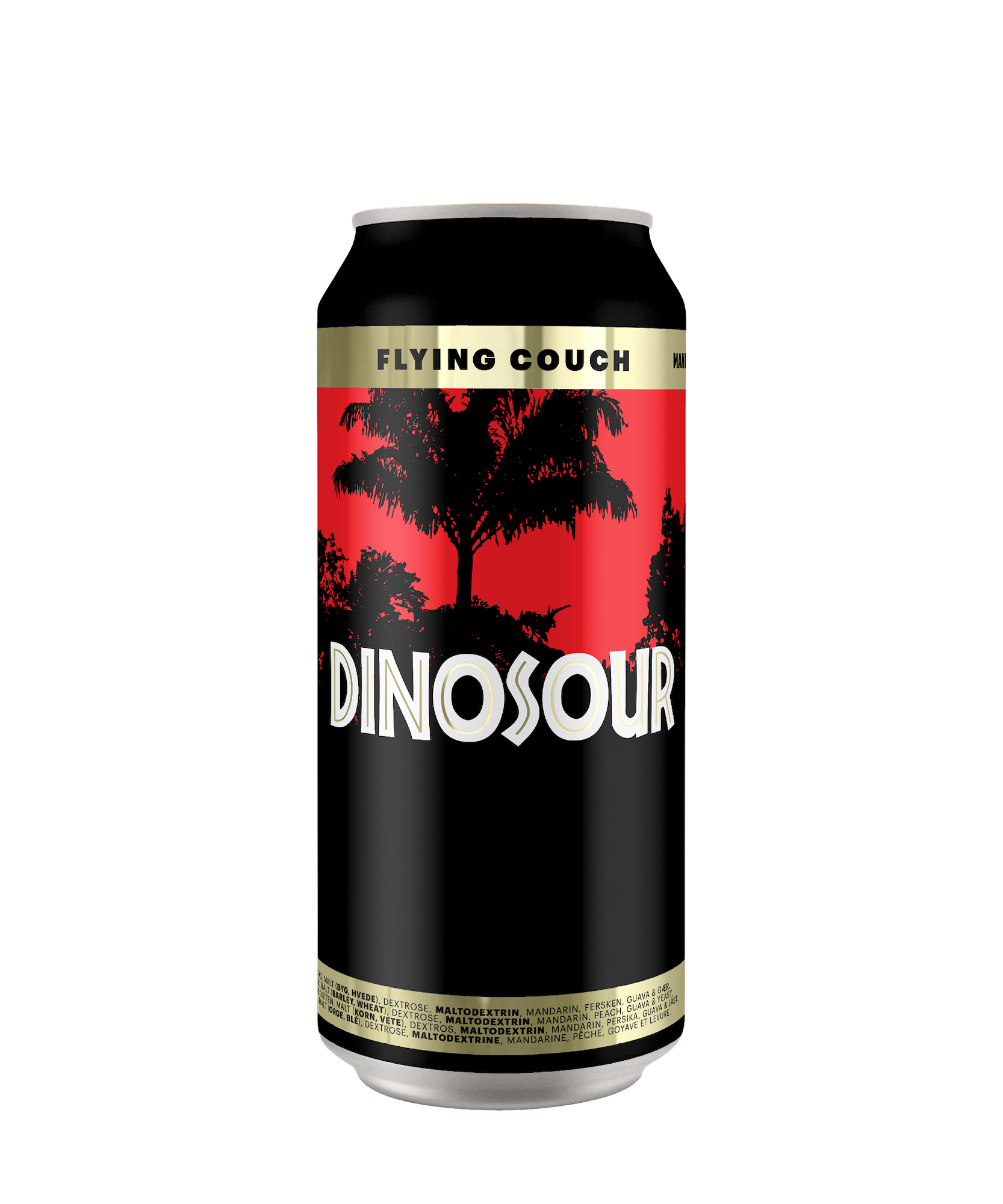 Dinosour er en frugtig Sour med mandarin, fersken og guava – craft beer fra Flying Couch i 44cl dåse.