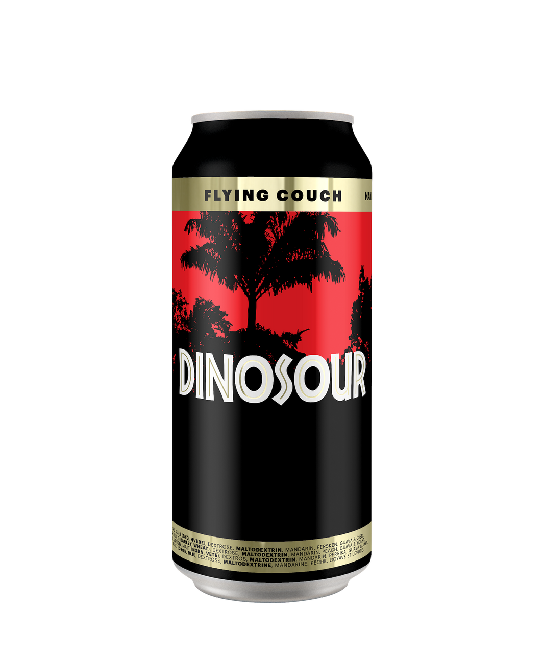 Dinosour er en frugtig Sour med mandarin, fersken og guava – craft beer fra Flying Couch i 44cl dåse.