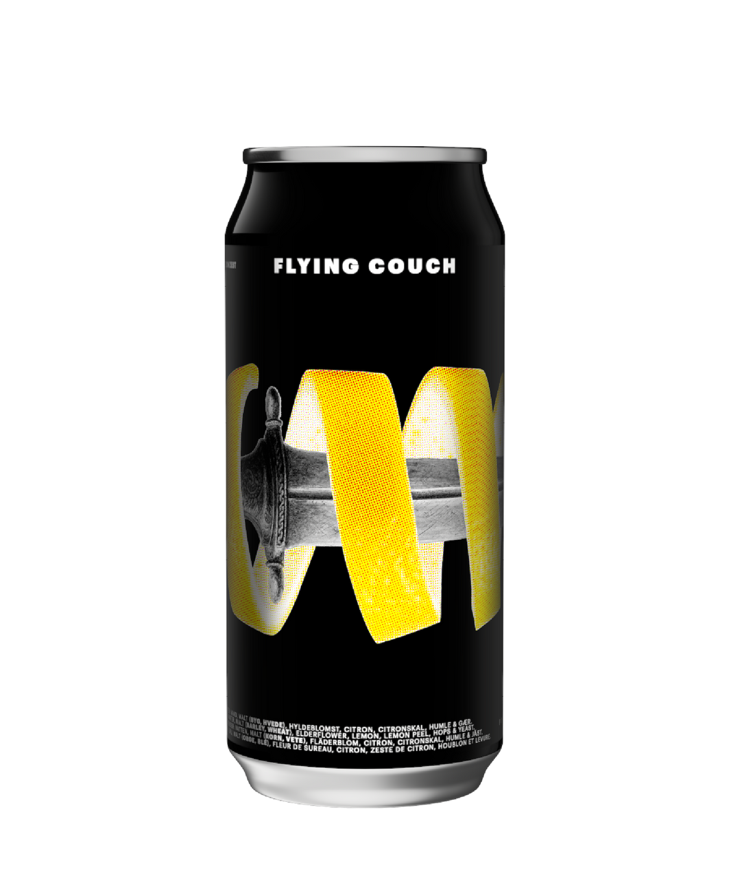 Stressed Depressed Lemon Zest er en Sour Gose med citron og hyldeblomst – craft beer fra Flying Couch i 44cl dåse.